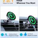 Coolpow for MagSafe Car Mount Charger15W Top ChargerMagnetic Wireless Car Charger for iPhone Magsafe Car ChargingStrong MagnetsMagnetic Phone Holder Mount Charger for iPhone 17 Pro Max 16 15 14 13
