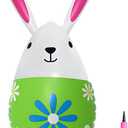 Easter Decorations Outdoor,15.7in Inflatable Easter Bunny,Easter Bunny Eggs Balloons(Green)