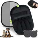 Pet Hair Removal Glove for Cats & Dogs, Five-Finger Electrostatic Pet Hair Remover Gloves, Reusable & Washable Magic Brush Pet Hair Removal Tool for Couch, Clothing, Carpet, Car Seat, Velcro Strap