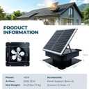 40W Solar Attic Fan, 12 Inch 2000 CFM Solar Powered Roof Exhaust Fan, Controller-Free Auto Ventilation, Heavy-Duty Copper Motor Weatherproof Vent for Home, Garage, Greenhouse, Shed