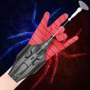 Spider Web Shooter Toy 2.0 Upgrade,Spider Silk Launcher Wrist Toys, Realistic Web Launcher String, Cool Gadgets String Gloves Shooters Toy for Superhero Role-Play (Black)