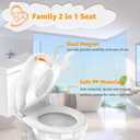 Toilet Seat with Toddler Seat, Potty Training Toilet Seat Round 2 in 1 Soft Close Quiet No Slapping, Magnetic Absorption, Easy to Install and Clean,White