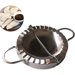 6 Inch Chinese Dumpling Maker Empanda Press, Stainless Steel Large Ravioli Maker, Pastry Tools, Jiaozi Maker, Dough Cutter for Pocket Pie, Pierogi & Hand Pie