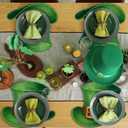 Remerry St. Patrick's Day Leather Placemats Set of 6, 1214inch Green Hats Shaped Place Mats with Lucky Shamrock Waterproof Placemats for Irish Festival Kitchen Dining Table Mat for Decorationry