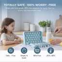 WIBIMEN Ice Cube Tray with Lid and Bin - Round Ice Trays for Freezer with Lid - Ice Cube Trays for Freezer with Ice Container (1"-2PACK Blue)