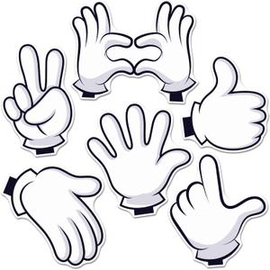 Kanayu 6 Pcs Cruise Door Decorations Magnetic Crab Cruise Door Magnets Cartoon Gesture Car Stickers Ocean Funny Fridge Decorations(Cartoon Gesture)