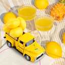 Lemon Truck Decor Vintage Metal Truck Tiered Tray Decor Lemon Party Decorations Summer Farmhouse Yellow Car with Mini Fake Lemons for Home Kitchen Tabletop Centerpiece Supplies