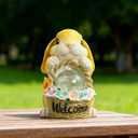 Solar Garden Statue - Outdoor Decor, Yard Decorations for Balcony, Backyard, Lawn Ornament - Unique Birthday & House Warming Gift for Women, Mom, Grandma - Cloud White Owl Figurine