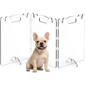 Acrylic Pet Dog Gate, 31'' Tall Freestanding Clear Dog Gate for Doorways, Transparent Pet Gate Indoor for Large Openings & Stairs (3 Panel - 60'' W x 31'' H)