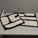 Oudain 2 Pcs Christmas Black and White Tufted Pillow Covers Boho Chunky Geometric Decorative Throw Pillow Case 18 x 18 Inches Abstract Pillowcases for Bed Couch (Black,White,Classic Style)