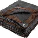 50% 10 X 12 FT Black Shade Cloth, Outdoor Woven Sun Shade with Grommets, Durable Breathable Netting Shading Antifreezing for Patio, Garden, DIY Home, Plants Cover, Greenhouse, Dog Kennel