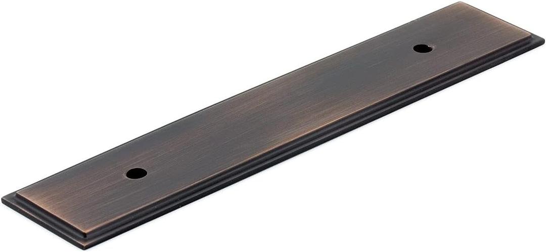 2 x Richelieu Hardware BP104596BORB Tremblant Collection 3 3/4-inch (96 mm) Center-to-Center Oil-Rubbed Bronze Transitional Cabinet and Drawer Backplate for Kitchen, Bathroom, and Furniture Pull Handles