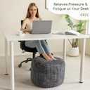 HIGOGOGO Pouf Ottoman Stuffed Round Modern Foam Filled Foot Rest Poufs for Living Room Chair Decorative 26 X 18 Inches Boho Relax Stool for Wedding Christmas Party, Dark Grey