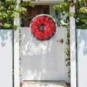 Artificial Geraniums Spring Wreaths for Front Door 17.7 Inch Spring Wreaths Door Wreaths for Outside Outdoor UV Resistant Wreaths Front Door Porch Garden Window Wall Decor Summer Fall All Season