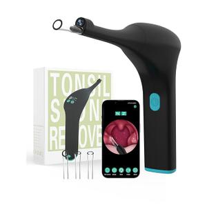 Voraiya Electronic Tonsil Stone Remover Upgraded Version, Built-in Camera and LED Light, 5-Level Suction and 2 Suction Modes Tonsil Stone Vacuum Cleaner, Oral Care Tool, Tonsil Stone Removal Kit