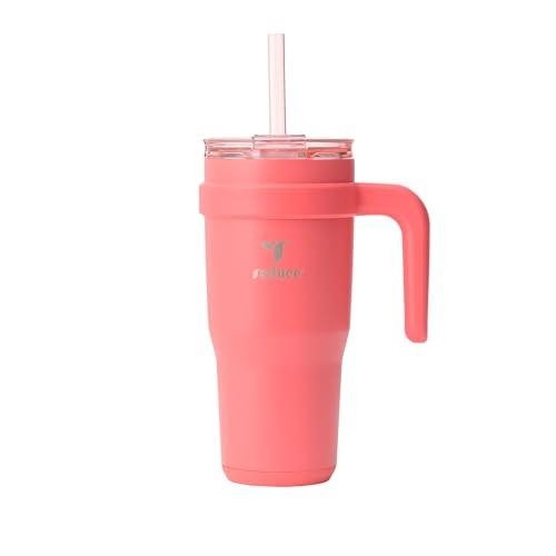 REDUCE 24 oz Stainless Steel Tumbler with Handle - Dual-Wall Vacuum Insulated Travel Mug, Sweat-Proof Lid & Reusable Straw - Keeps Drinks Cold for 24 Hrs, Fits Cupholders, Dishwasher Safe - Daiquiri