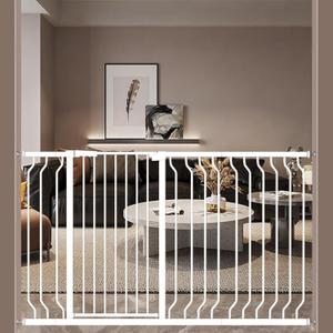 UVIPC Extra Tall 40.55" Baby Gate Extra Wide Pressure Mounted Walk Through Child Kids Gate White Pet Puppy Gates 57.48-74.6"/146-189.5cm White