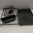 7 code Large Dish Drying Rack for Kitchen Counter, Detachable Large Capacity Dish Drainer Organizer, 2-Tier Dish Racks with Utensil Holder, Black