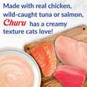 INABA Churu Cat Treats, Lickable, Squeezable Creamy Pure Cat Treat with Green Tea Extract & Taurine, 0.5 Ounces Each Tube, 40 Tubes, Chicken Variety Box (EXP 09/13/26)