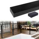 Muzata 6'6" Aluminum Handrail Flat Handrail Black Cable Railing Top Rail Deck Stair Indoor Outdoor, HL10 BPA