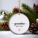 Promoted to Grandma 2025 Ornament - Pregnancy Announcement Gift for New Grandmothers | Baby Coming Keepsake | Future Grandma Ceramic Holiday Dcor (V15)