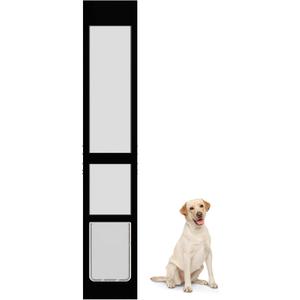 Elevon Dog Door for Sliding Glass Door, Doggie Door Insert with Magnetic Closing Latch Plate,Fits Sliding Doors: 83"-91",Patio Pets Door for Dogs, No-Cut Install, Black