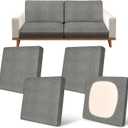 pickyNproud 4Pcs Patio Cushion Covers Stretch Outdoor Couch Cushions Slipcovers Replacement Washable Furniture Protector with Elastic Bottom Sofa Chair Seat Cover, Charcoal Gray