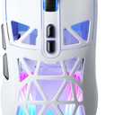SM802 ProWireless Gaming Mouse,24000 DPI,Tri-Mode (Wireless/BT5.0/Wired) White Gaming Mouse with 2 Side Buttons, RGB Programmable Macro PC Gaming Mice