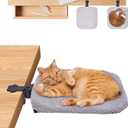 Lemniscate Cat Desk Bed - Soft Flannel Perch & Hammock, 16"x15" Spacious Sleep Area, Supports 44lbs, Removable Washable Modern Pet Furniture for Indoor Home Office & Game Tables