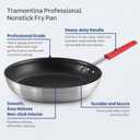 Tramontina Professional 14-Inch Non Stick Extra Large Frying Pan, Heavy-Gauge Aluminum Skillet with Reinforced Nonstick Coating, Red Handle, Dishwasher and Oven Safe
