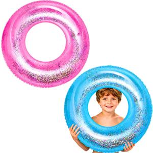 Inflatable Pool Floats, Swim Tubes Rings Water Toys for Kids Gifts Lake Game Hawaiian Beach Summer Swimming Pool Party Favors