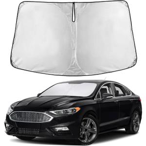 EcoNour Windshield Sunshade Compatible for Ford Fusion 2013-2019 2020 2021, Sun Visor for Front Windshield & Window Sun Shade Cover, UV Heat Blocker & Protector, Car Accessories