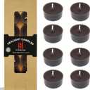 Tea Candles Handmade 24 Pack Coffee Scented Smokeless Tea Lights Candle 7 Hour Long Burning Tealight Candle for Party Yoga Spa Decor(Brown) (Round)
