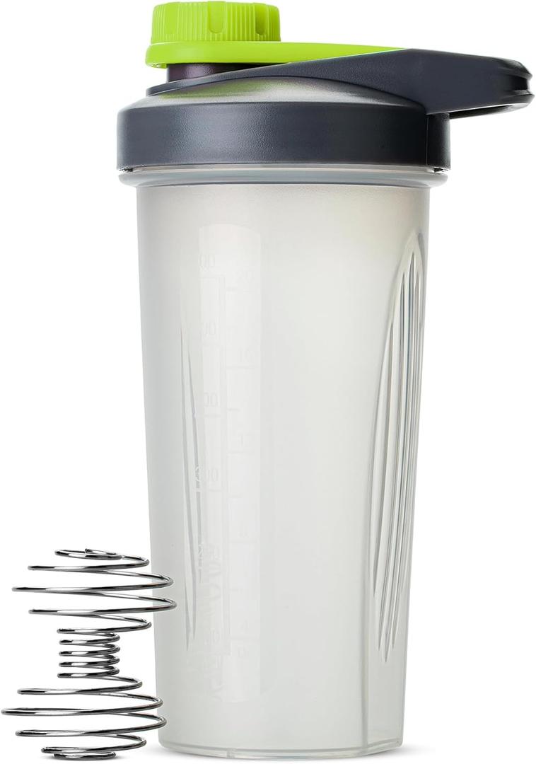 Mr. Pen- Shaker Bottles for Protein Mixes, 28 oz, Gray/Green, Protein Shaker Bottle with Wire Whisk Ball