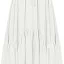 Scarlet Darkness Maxi Skirts for Women High Waist Renaissance Skirt Long Skirt with Pockets (White, M)