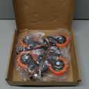 Caster Wheels Heavy Duty 3 Inch Stem Caster 1600Lbs, Threaded Stem Casters 3/8"-16 x 1(Stem Diameter 3/8", Stem Length 1"), Safety Locking Caster Set of 4, Industrial Castor Wheels for Cart,Furniture