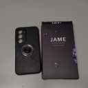 JAME for Samsung Galaxy S23 Case [NOT for S23 Plus & S23 Ultra], Slim Soft Bumper Galaxy S23 Case, with Ring Holder Kickstand for Samsung S23 Case, Shockproof Protective Cover S23 Case 6.1", Black