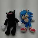 Toys 2 Pack (Sonic The Hedgehog,  Cartoon Black Cat Plush Stuffed Toy)