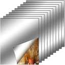 Fantasyon 12 Pieces Flexible Mirror Sheets, Self Adhesive Decorative Plastic Mirror Tiles Non-Glass Mirror Stickers for School Educational and Home Wall Decor (6x8 Inch)