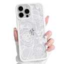 NITITOP for iPhone 14 Pro Max Case Clear Cute Flower - White