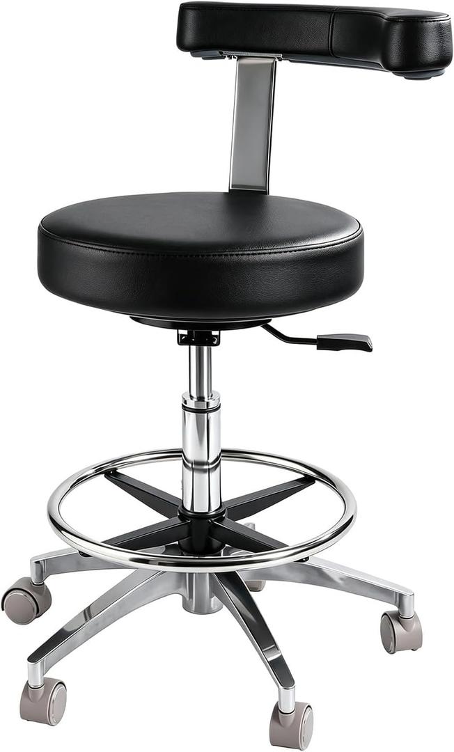 Heave-Duty Rolling Stool with Wheels,400lbs Rolling Swivel Chair, 1 Pack