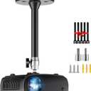DAWASAPAT Mini Ceiling Projector Mount Bracket - Adjustable Tilt & Swivel Hanging Projector Holder, Wall Mount Hanger Rack Stand with 2 Free Adapters and Cable Ties, Black