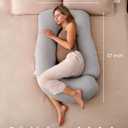Momcozy Pregnancy Pillows for Sleeping, U Shaped Full Body Pillow for Pregnancy Women with Removable Jersey Cotton Cover, 57 Inch Maternity Pillow, Grey