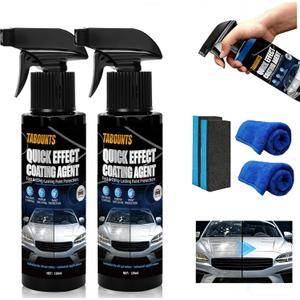 2 Pack Quick Effect Coating Agent for Car - 2026 Upgrade Car Coating Spray, Scratch Repair, Oil Film Removal,Helps Refresh Exterior Gloss & Reduce Surface Buildup (Black)
