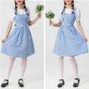 Women's Blue Gingham Costume, Storybook Character Dress Set for Halloween, Cosplay, and Themed Parties