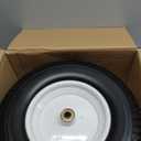 GICOOL 16" Flat-Free Solid Tire and Wheel, 4.80/4.00-8" Wheelbarrow Tire, 3" Centered Hub, 5/8" Axle Bore Hole,for Garden Wagon Cart Trolley Dolly Replacement(2 Pack)