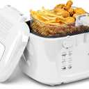 KEINVE 2.5L Electric Deep Fryer with Basket for Home Use, White