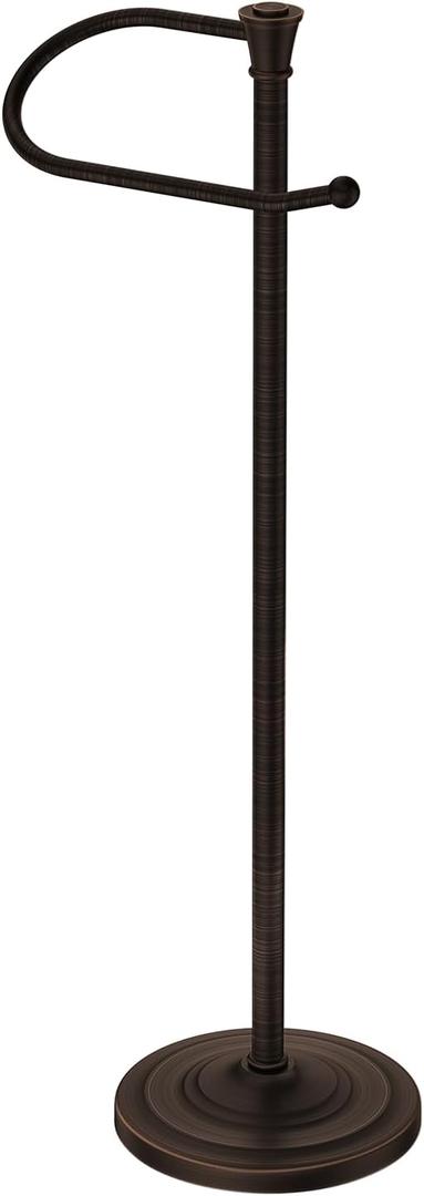 Toilet Paper Holder Free Standing, 25 H Stainless Steel Oil Rubbed Bronze Toilet Paper Stand, Weighted Base Floor Tissue Roll Holder for Bathroom,Toilet Roll Stand
