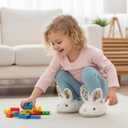 OWIF Kids Toddler Slippers Boys Girls Dinosaur Bunny House Shoes Non Slip Warm Soft Winter Fuzzy Indoor Slipper