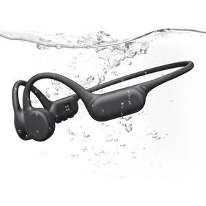 PSIER Bone Conduction Headphones IPX8 Waterproof Swimming Headphones Open Ear Headphones with MP3 Mode 32GB Memory Up to 8 Hours Playtime Bluetooth 5.4 Ear Buds Secure Fit for Running and Fitness (Matte Black)